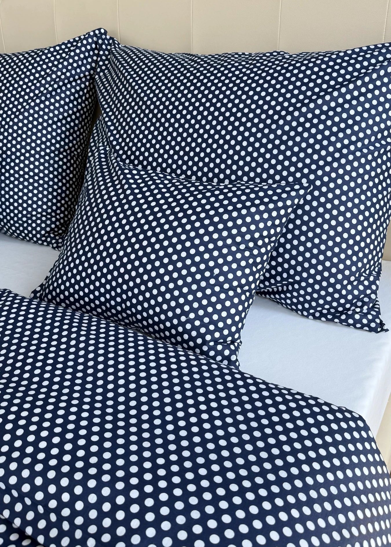 Cotton bed linen set - Blue circles