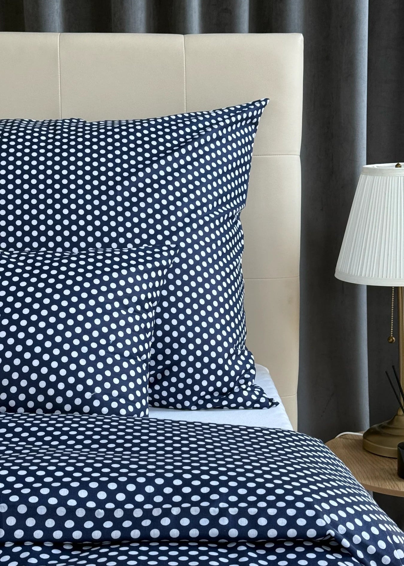 Cotton bed linen set - Blue circles