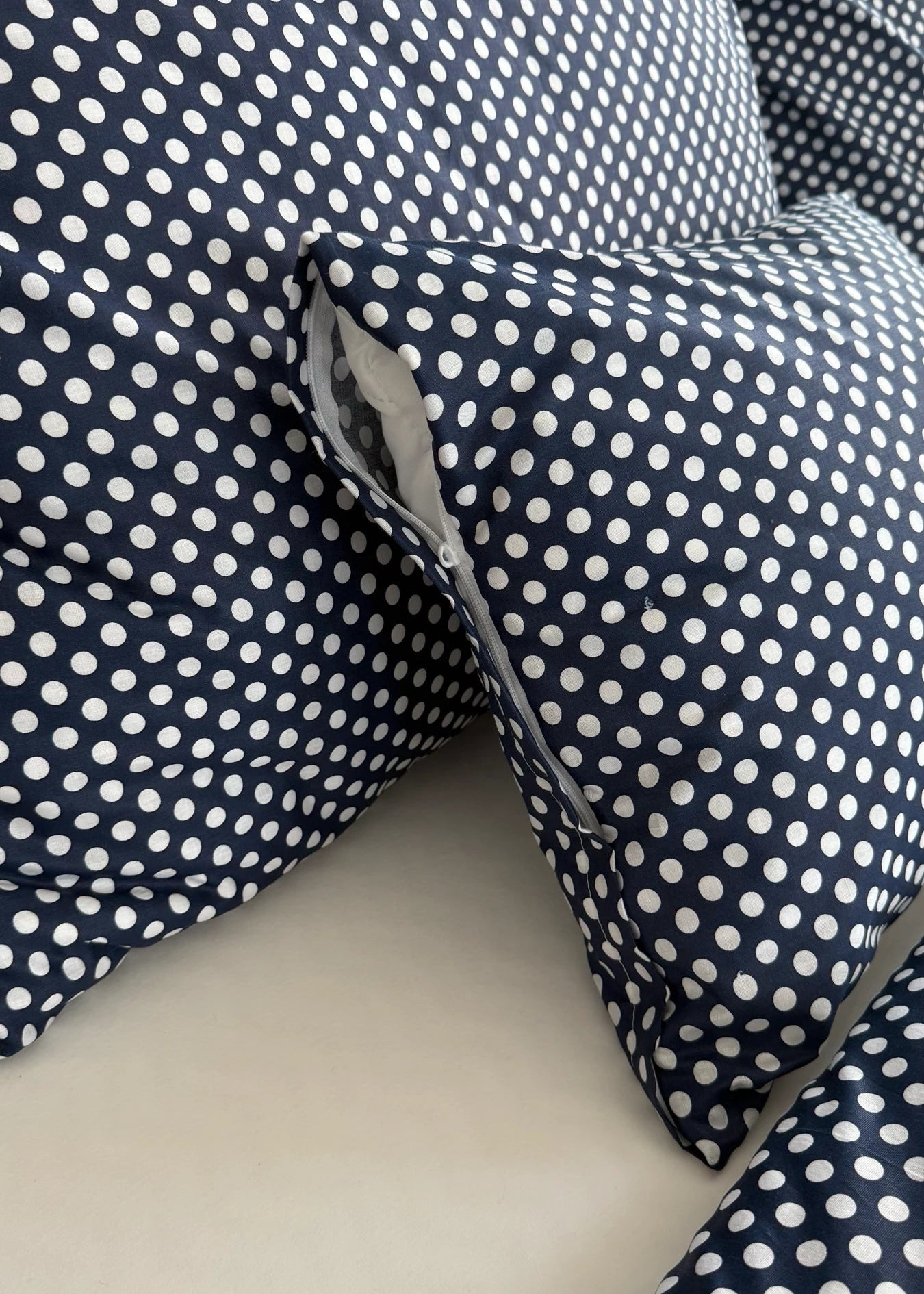Cotton bed linen set - Blue circles