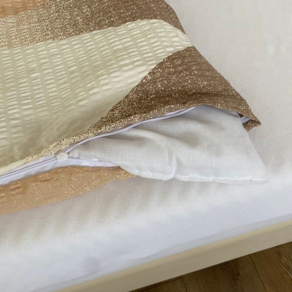 Krepp ágyneműhuzat garnitúra 3 db-os - Barna/bézs mintás