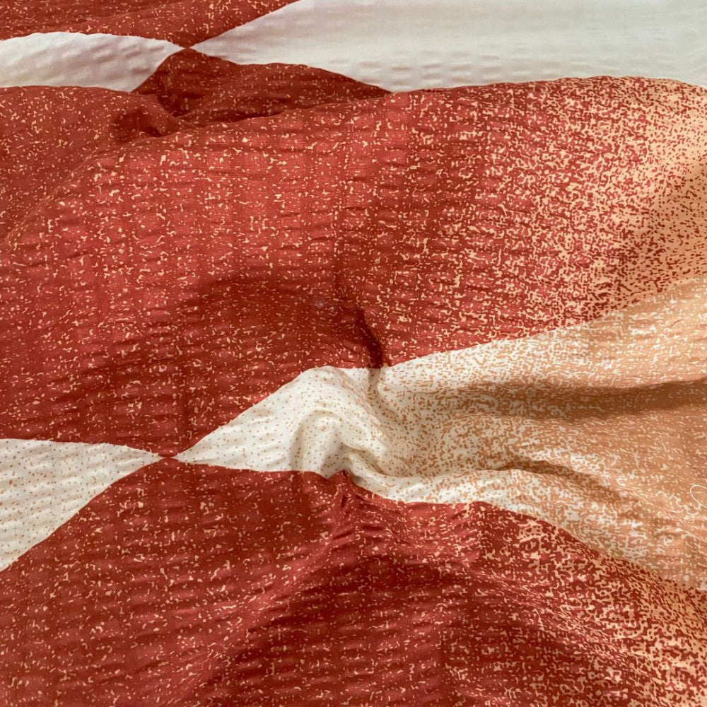 Krepp ágyneműhuzat garnitúra 3 db-os - Narancs/bézs mintás