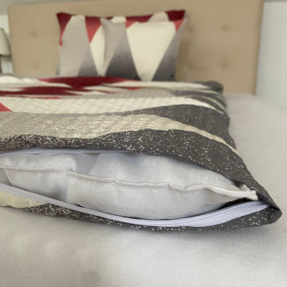 Krepp ágyneműhuzat garnitúra 3 db-os - Bordó/bézs mintás