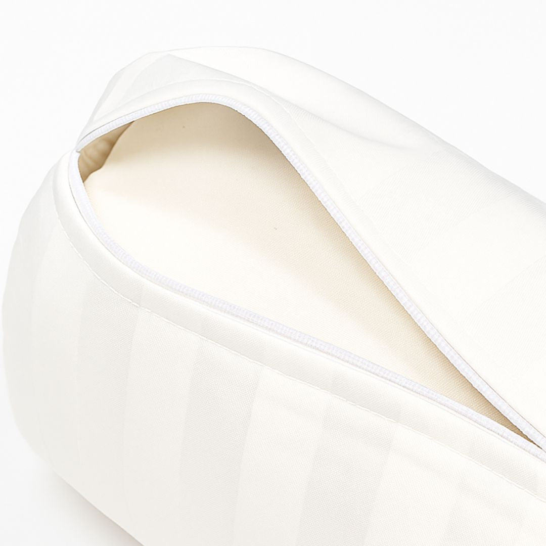 Hotel 2 cm damask striped cylinder pillow cover - zippered