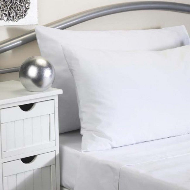 Hotel quality white linen duvet cover – 100% Cotton – fitted – 146 gr/m2 – packaged