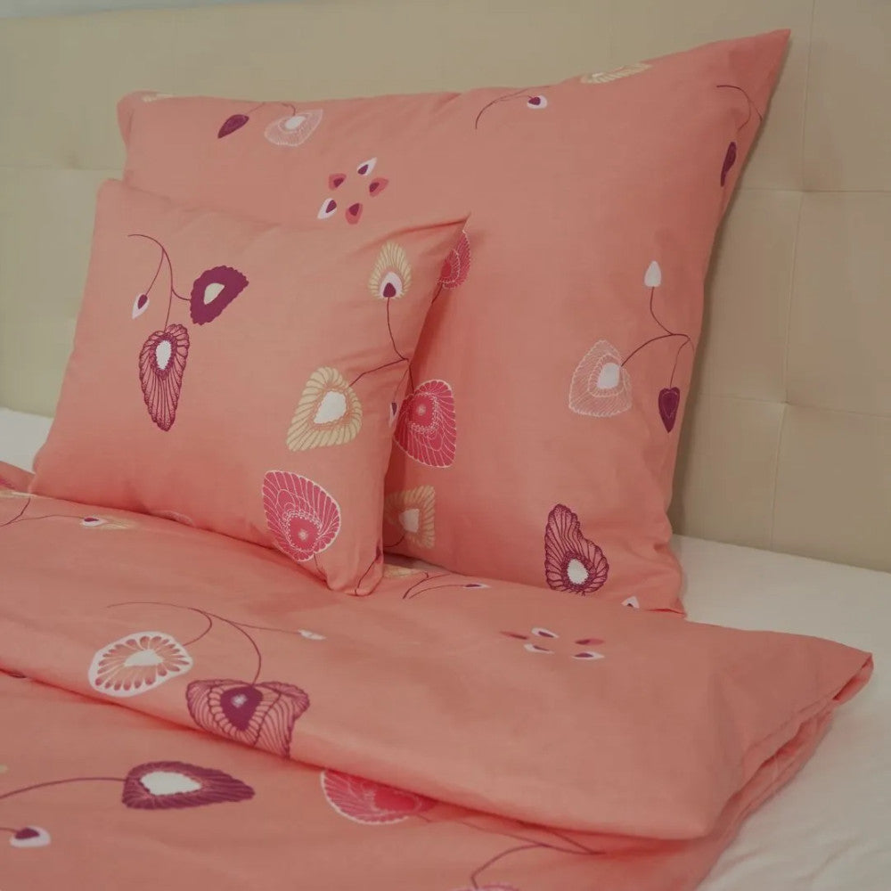Cotton pillowcase - Peach floral