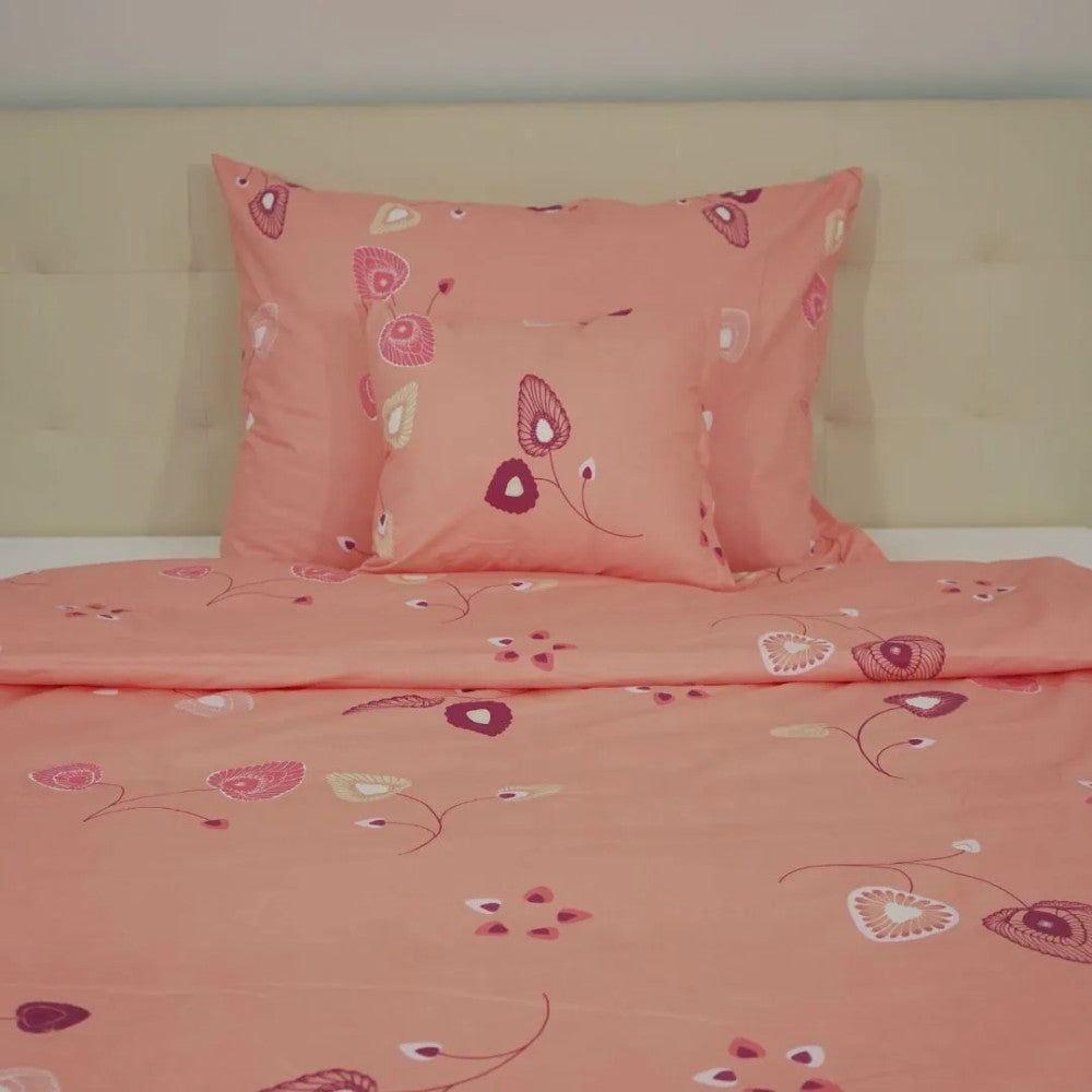 Cotton pillowcase - Peach floral
