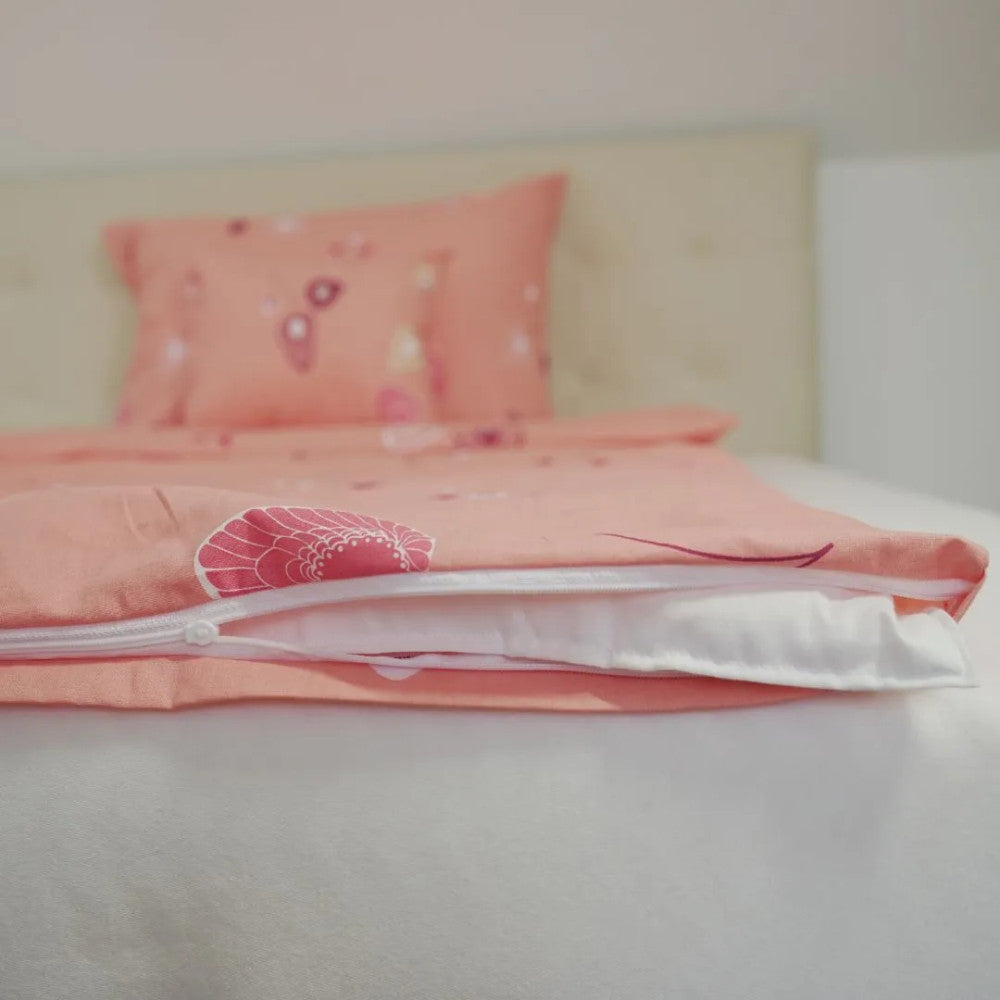Cotton pillowcase - Peach floral