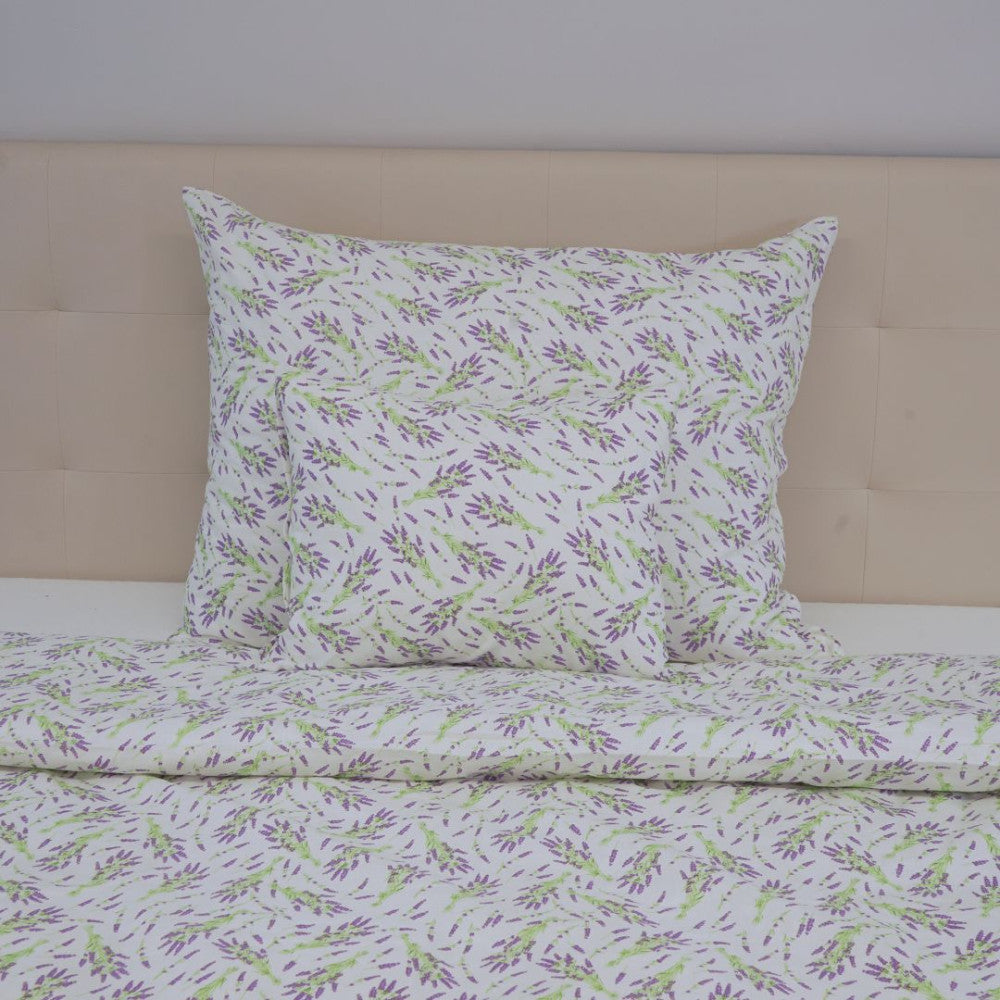 Cotton bed sheet set - 3 pcs - Lavender pattern