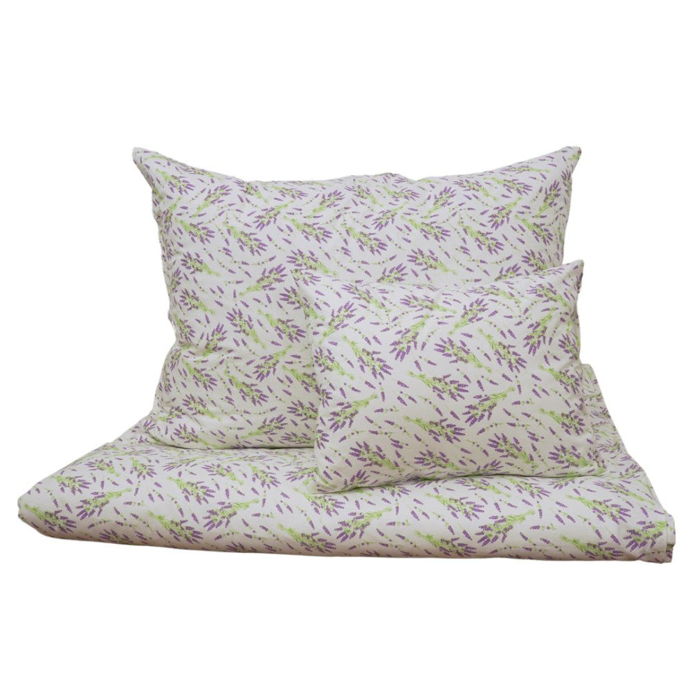 Cotton bed sheet set - 3 pcs - Lavender pattern
