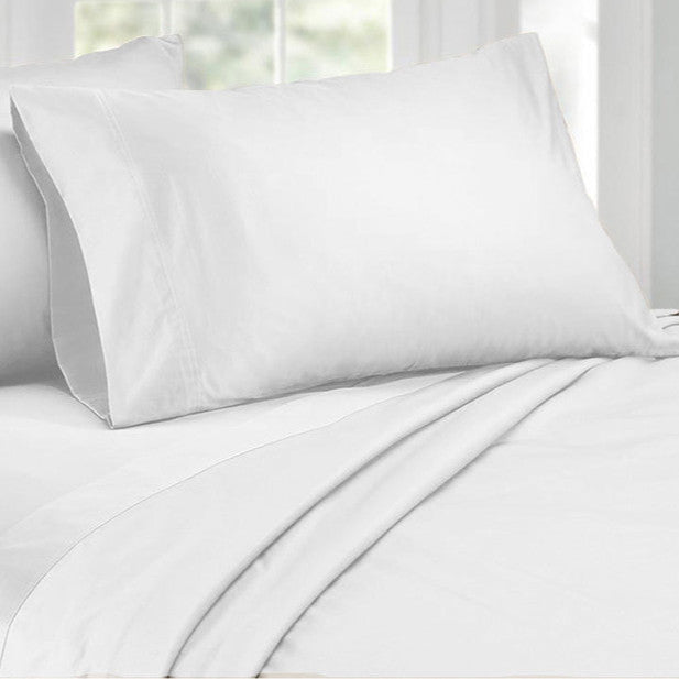 Hotel quality white linen pillowcase - 100% Cotton - zippered - 146 gr/m2 - packaged