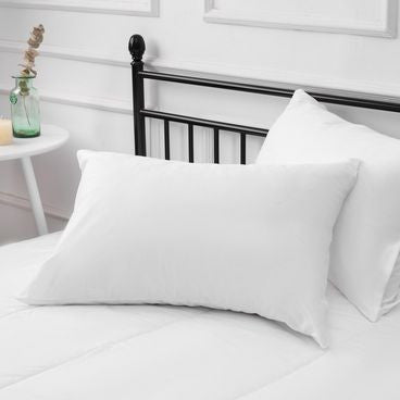 Hotel quality white linen pillowcase - 100% Cotton - zippered - 146 gr/m2