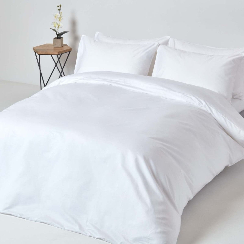 Hotel quality white linen pillowcase - 100% Cotton - zippered - 146 gr/m2
