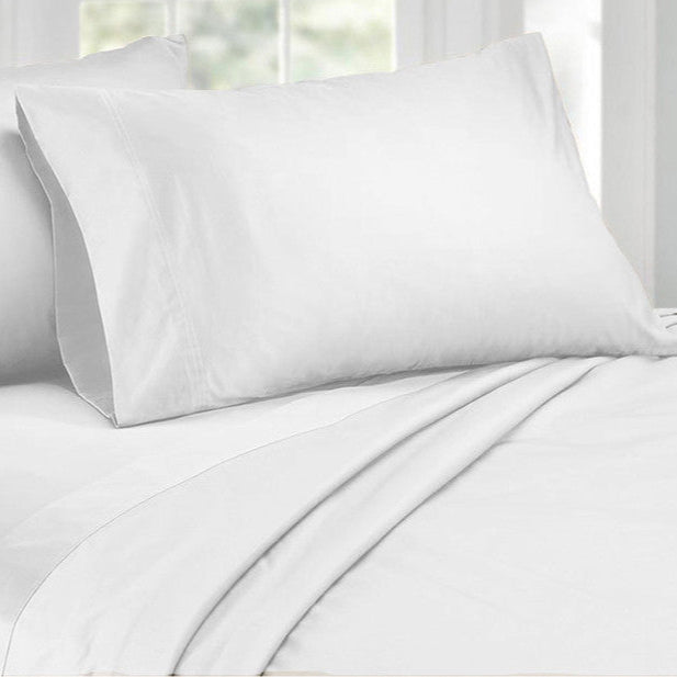 Hotel quality white linen pillowcase - 100% Cotton - fold-over - 146 gr/m2