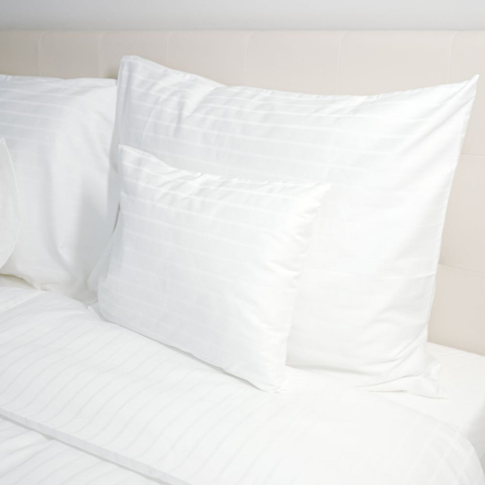 Hotel striped pillow and duvet cover - 80% COT - 20% PES - White - 155 gr/m2