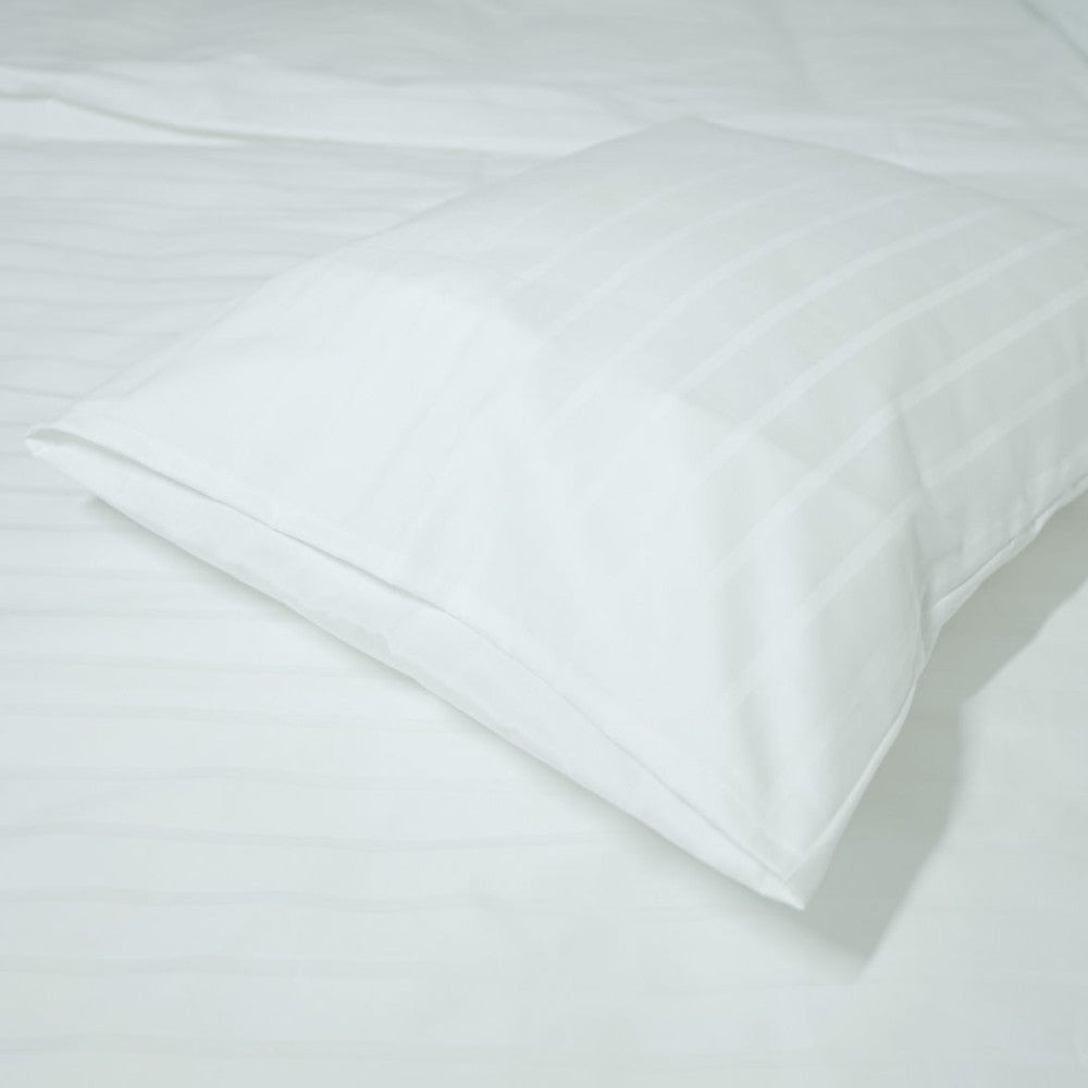 Hotel striped pillow and duvet cover - 80% COT - 20% PES - White - 155 gr/m2