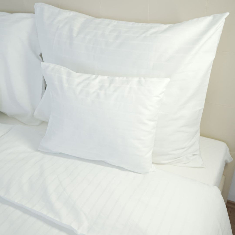 Hotel striped pillow and duvet cover - 80% COT - 20% PES - White - 155 gr/m2