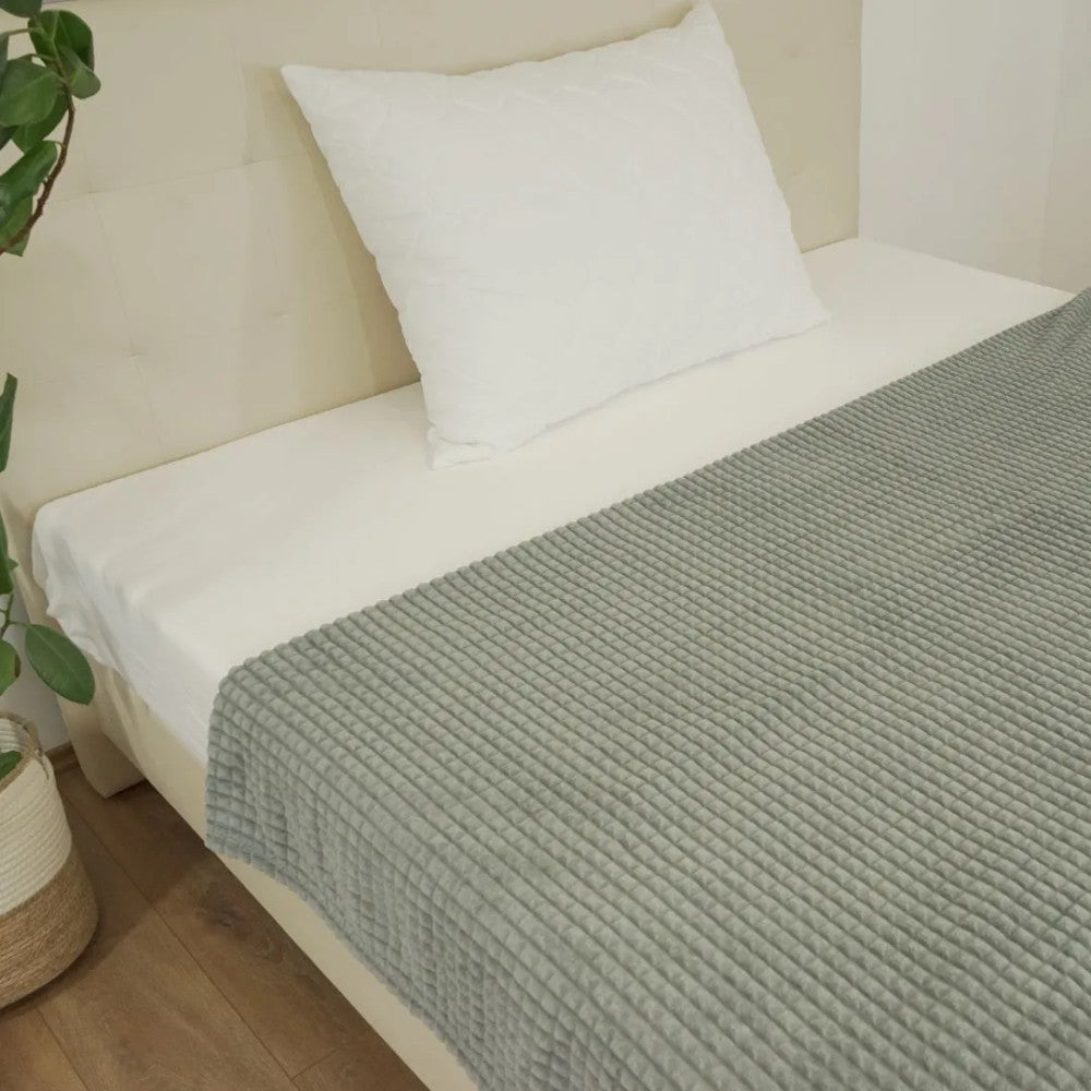 Merino pyramid blanket - white - 200x220 cm