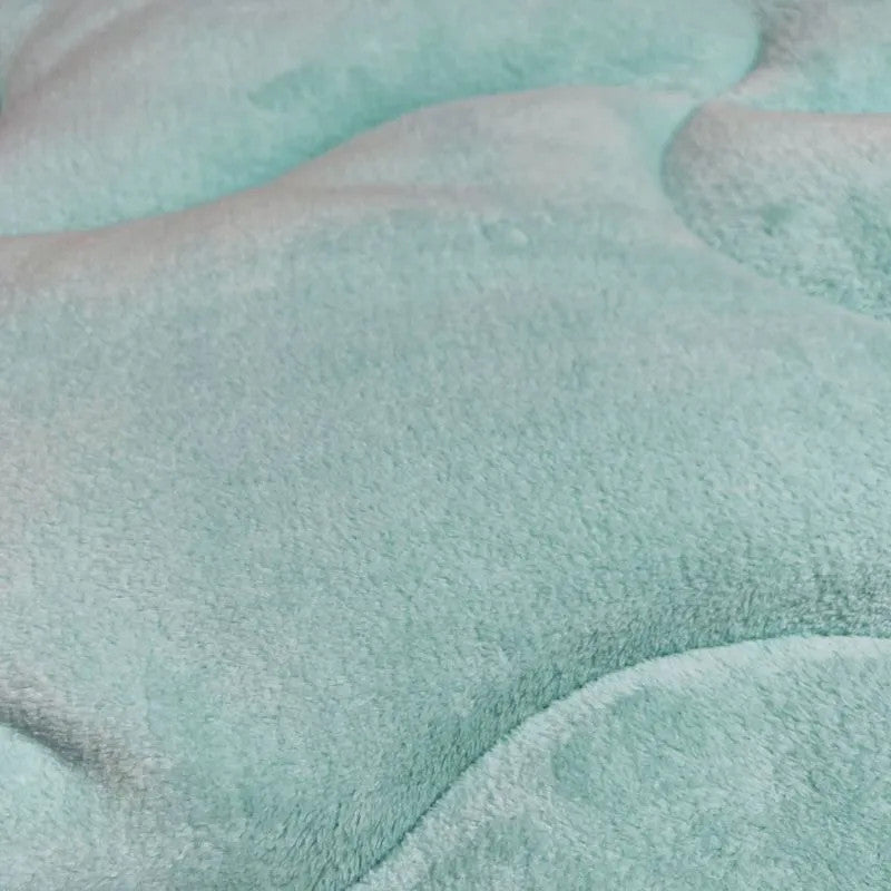 Soft - extra warm, soft double-sided winter blanket - turquoise/natural - 135x195 cm