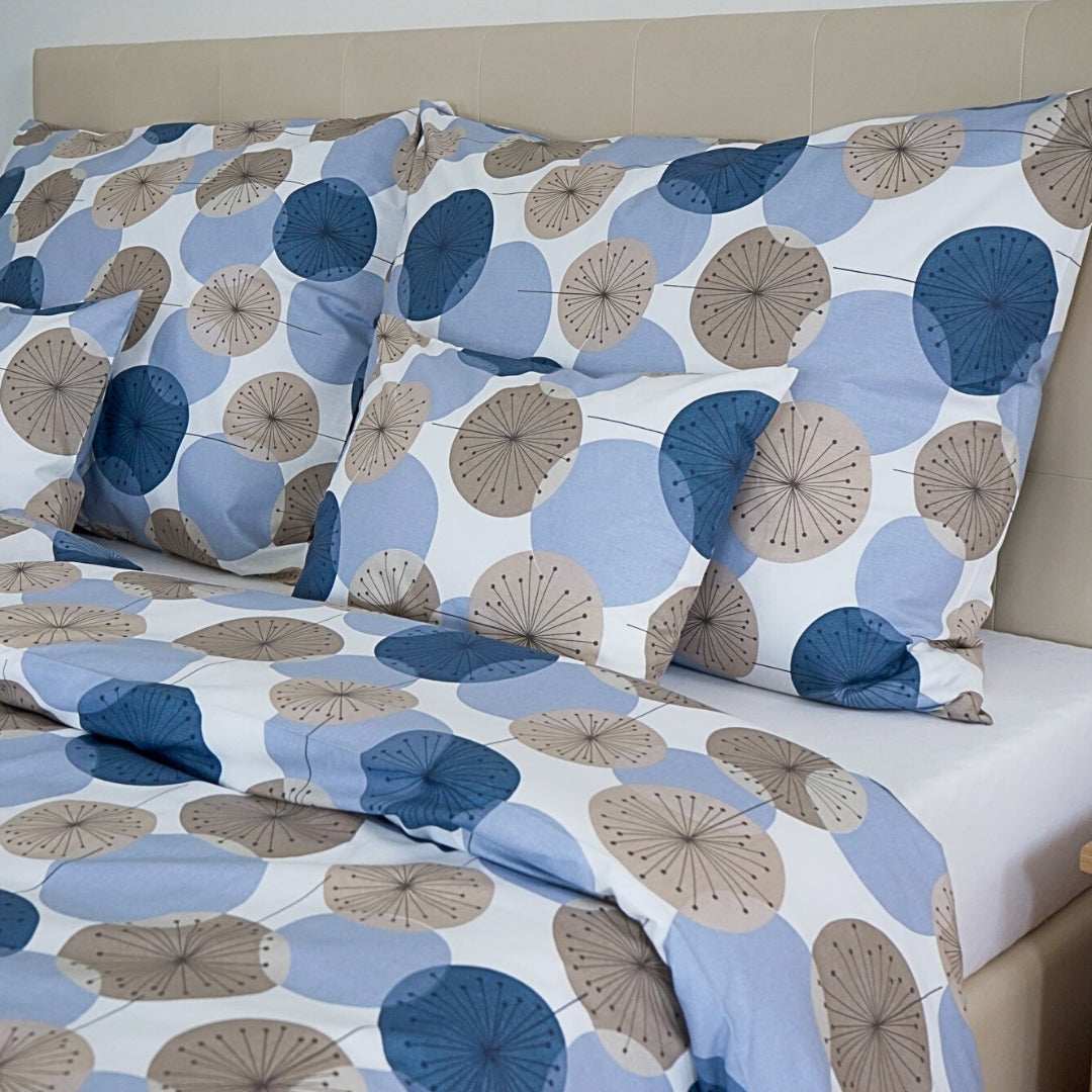 Baumwollbettwäscheset - Blaue Kreise