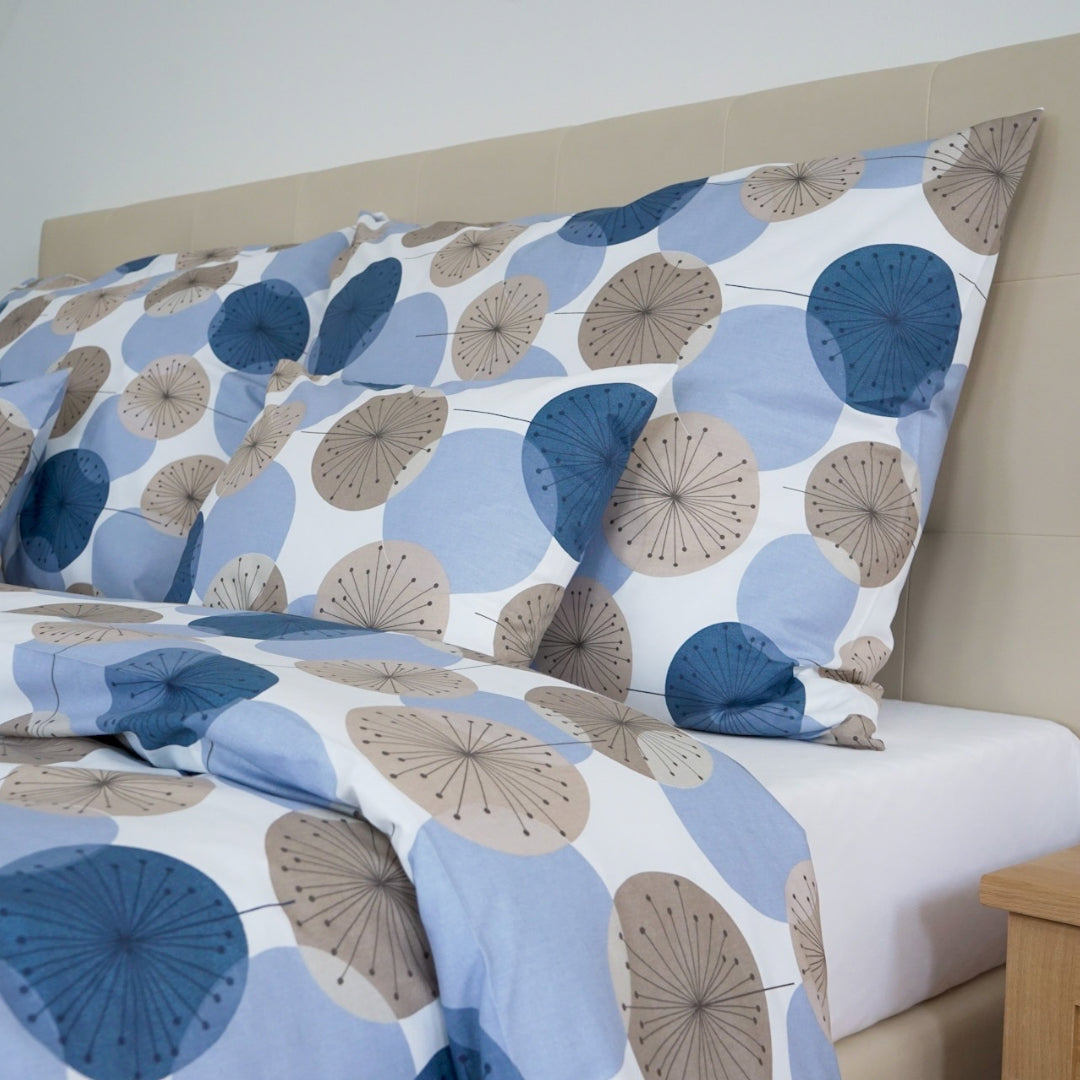 Pamut párnahuzat - Kék körök