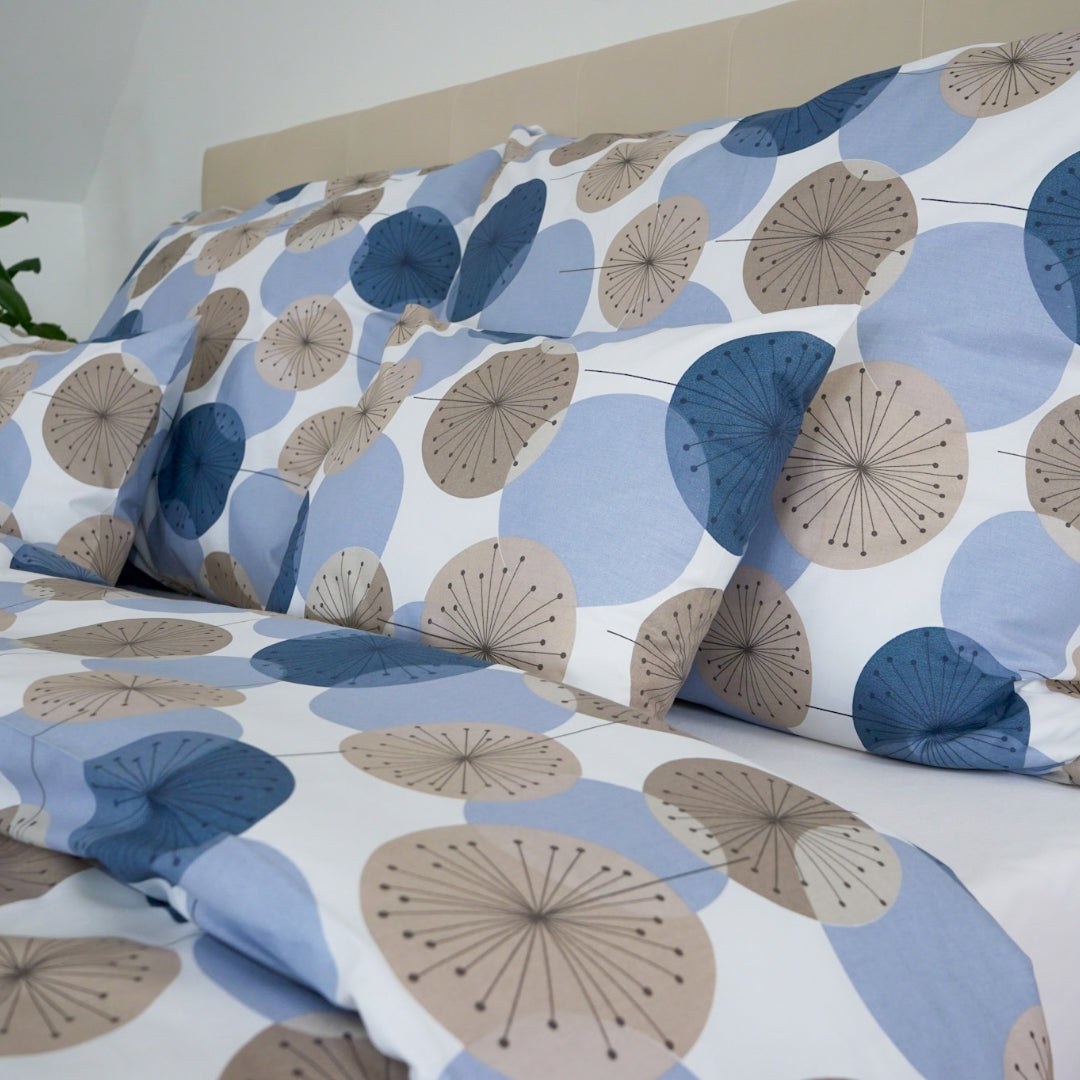 Baumwollbettwäscheset - Blaue Kreise