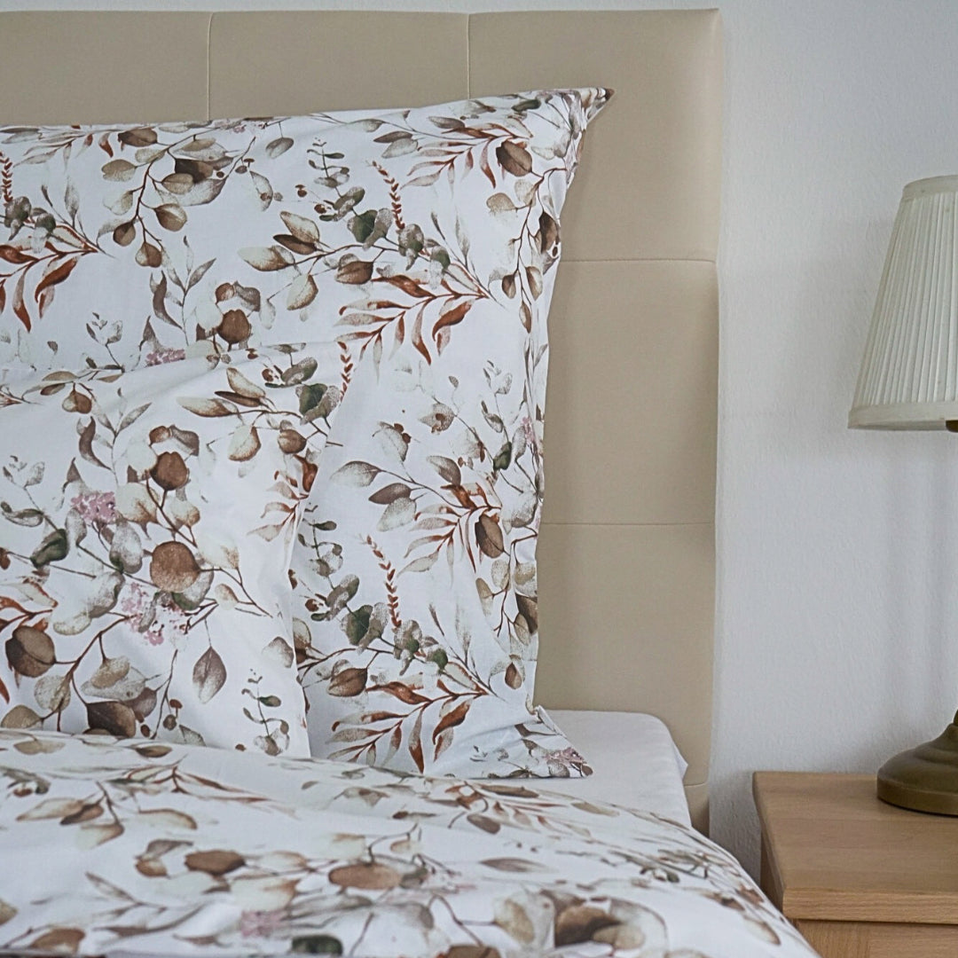 Pamut ágyneműhuzat garnitúra - Törtfehér virágos