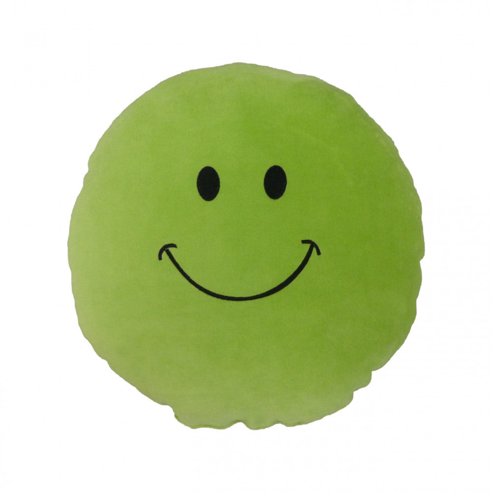 Plüsch-Smiley-Kissen - Grün - GROSS