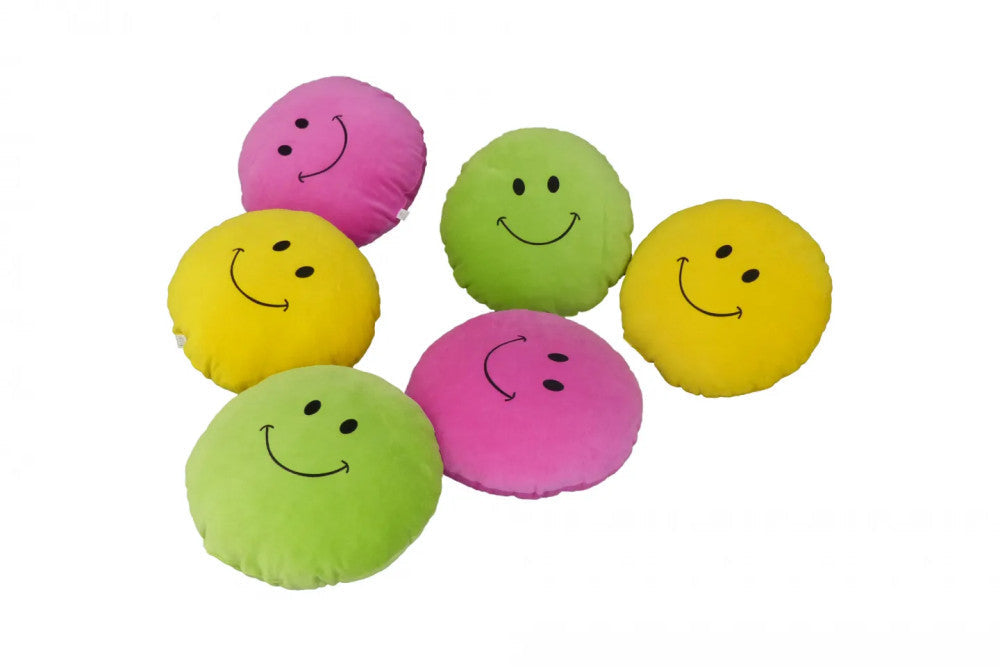 Plush smiley pillow - Pink - LARGE