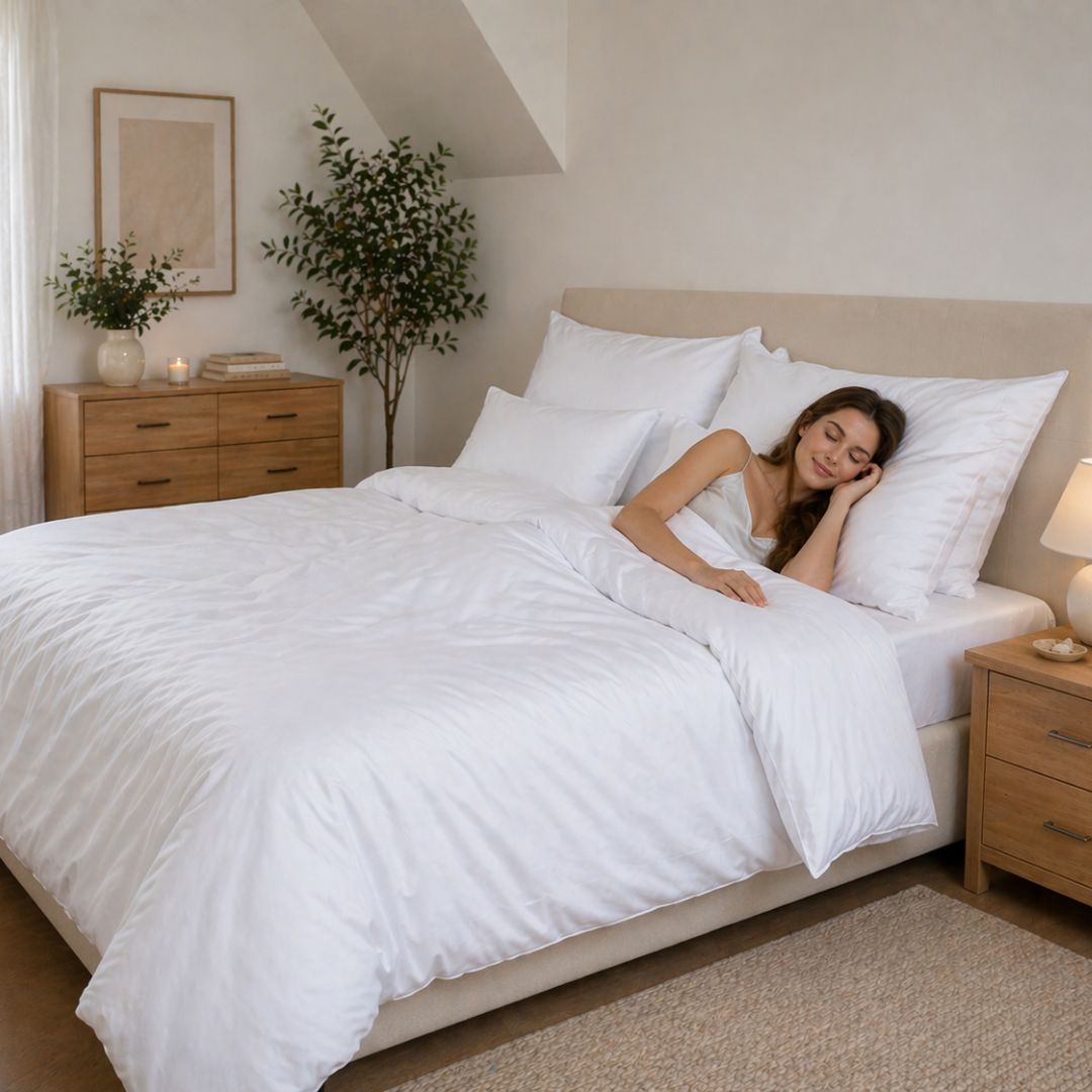 Weißes Satin-Bettlaken-Set, 100 % Baumwolle – mit Reißverschluss – 3er-Set – 130 g/m2
