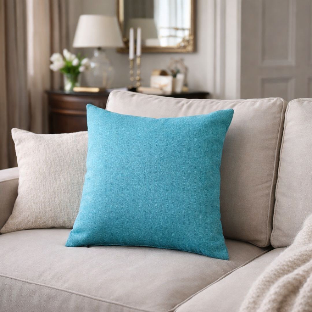 Dark blue decorative pillow - with insert - 45x45 cm