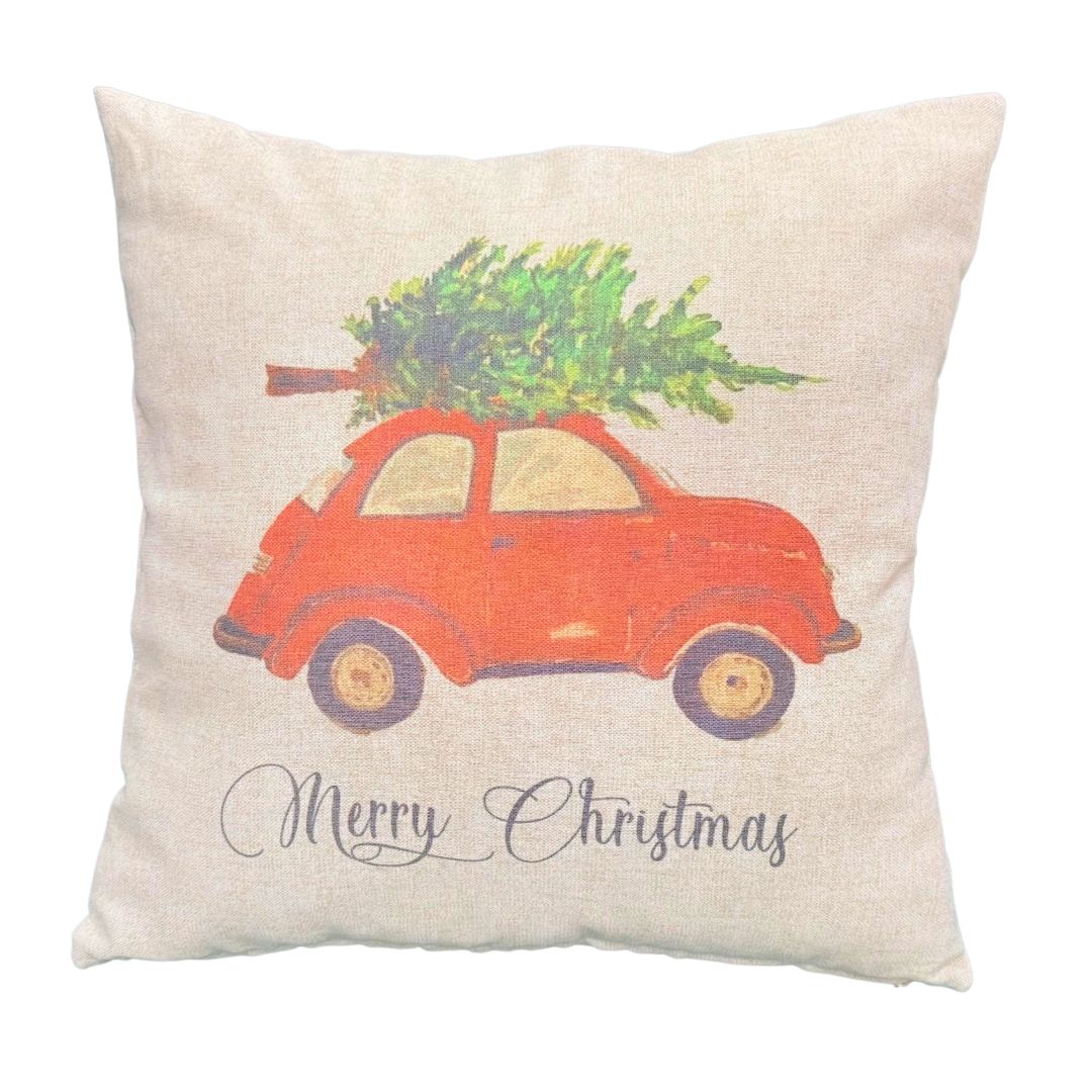 Red star zippered pillow with insert