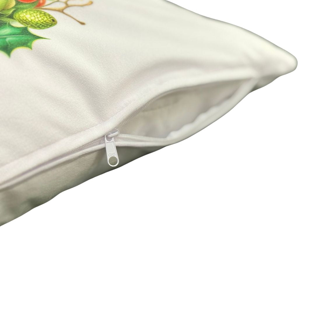 Kissen mit Reißverschluss und Einsatz in Rot mit Stern