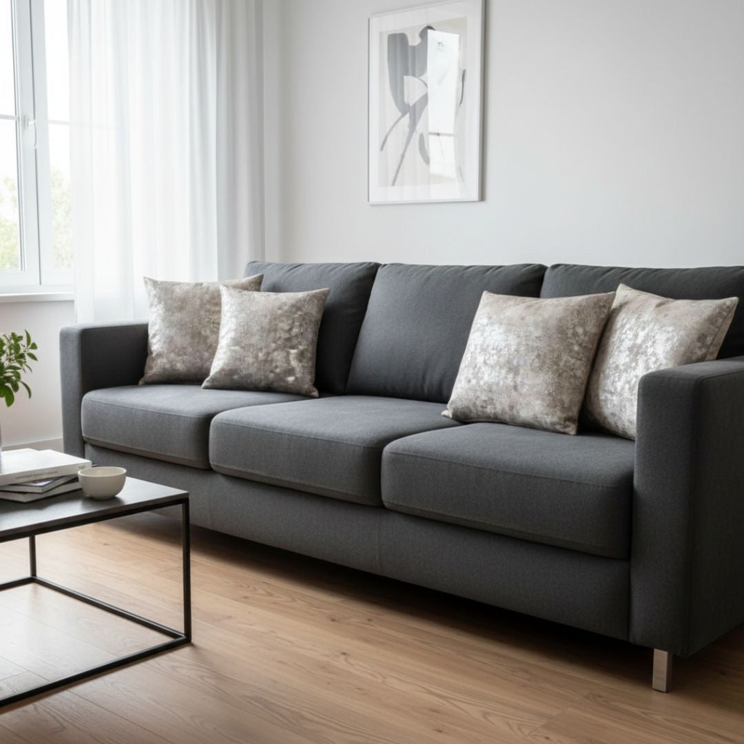 Decorative silver cushion - 40x40 cm