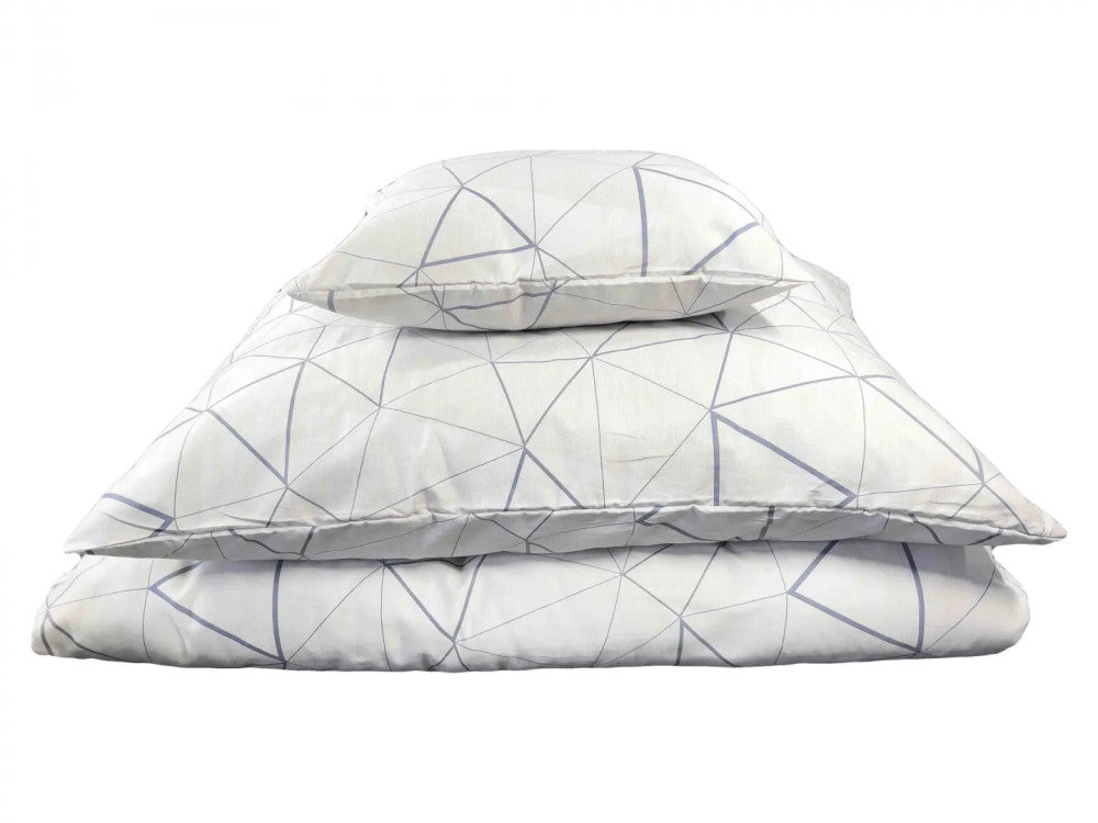 Cotton sateen pillowcase - Gray pattern