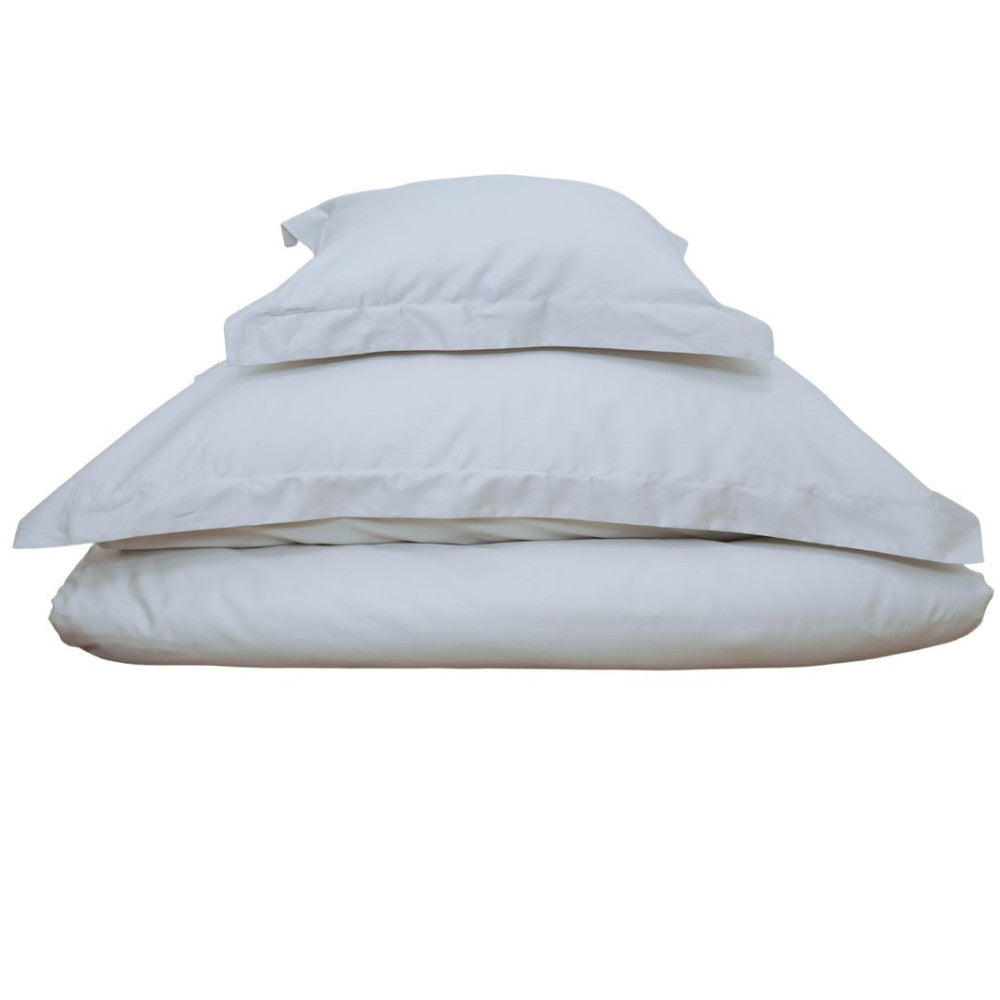 Double cotton sateen bed linen set with English edge - 5 pcs - Light grey - TC 250