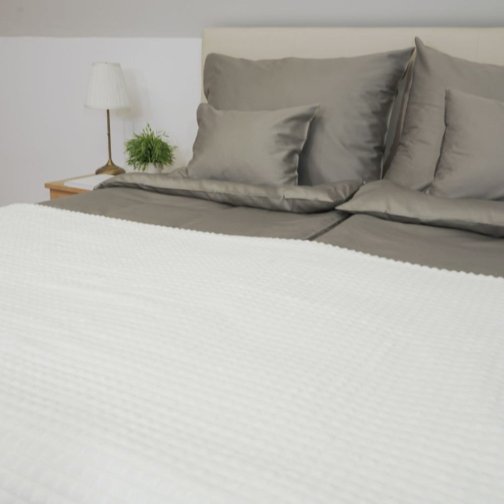 Acél szürke szatén ágyneműhuzat garnitúra - 3 részes - TC 250