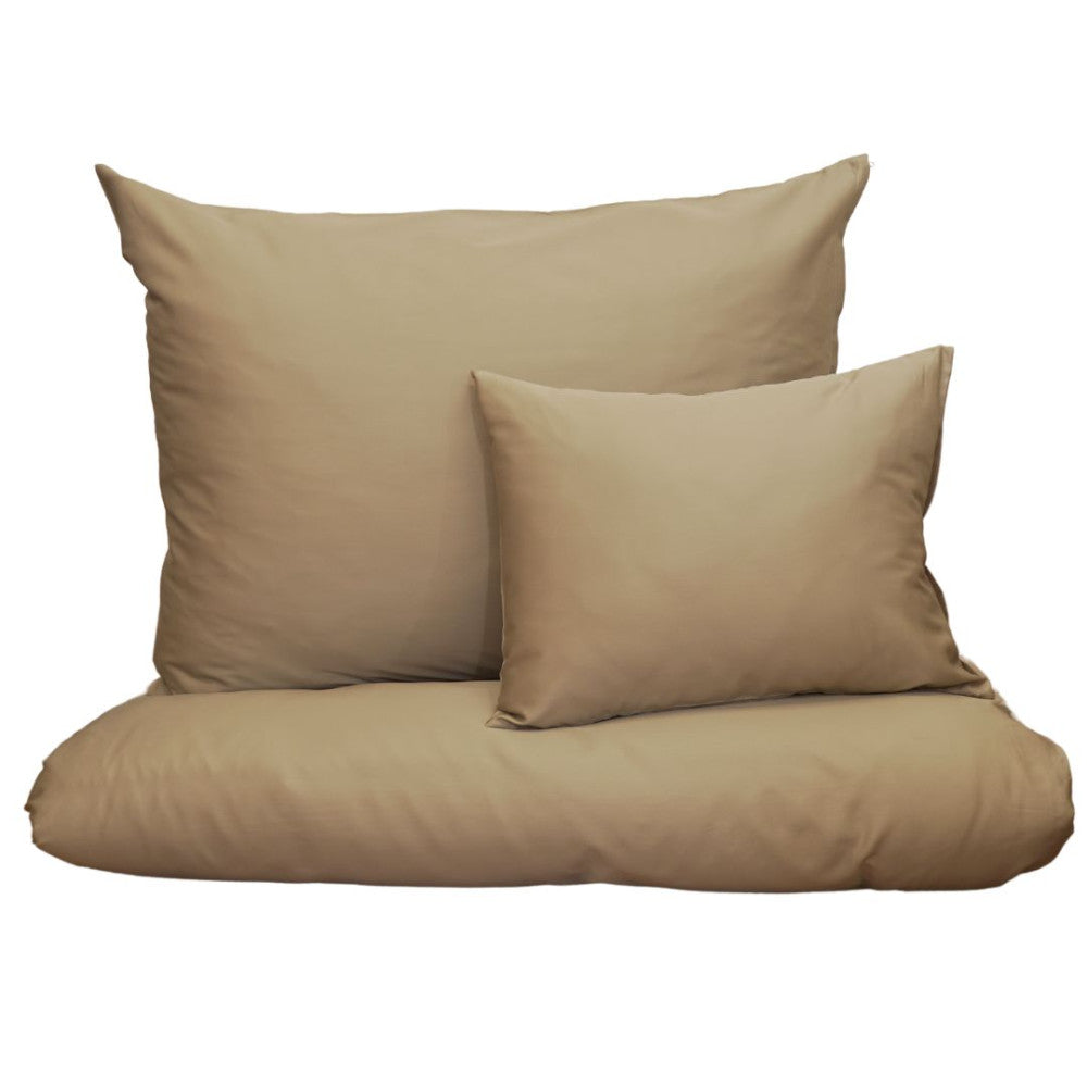 Haselnuss Satin Bettwäsche Set - 3-teilig - TC 250