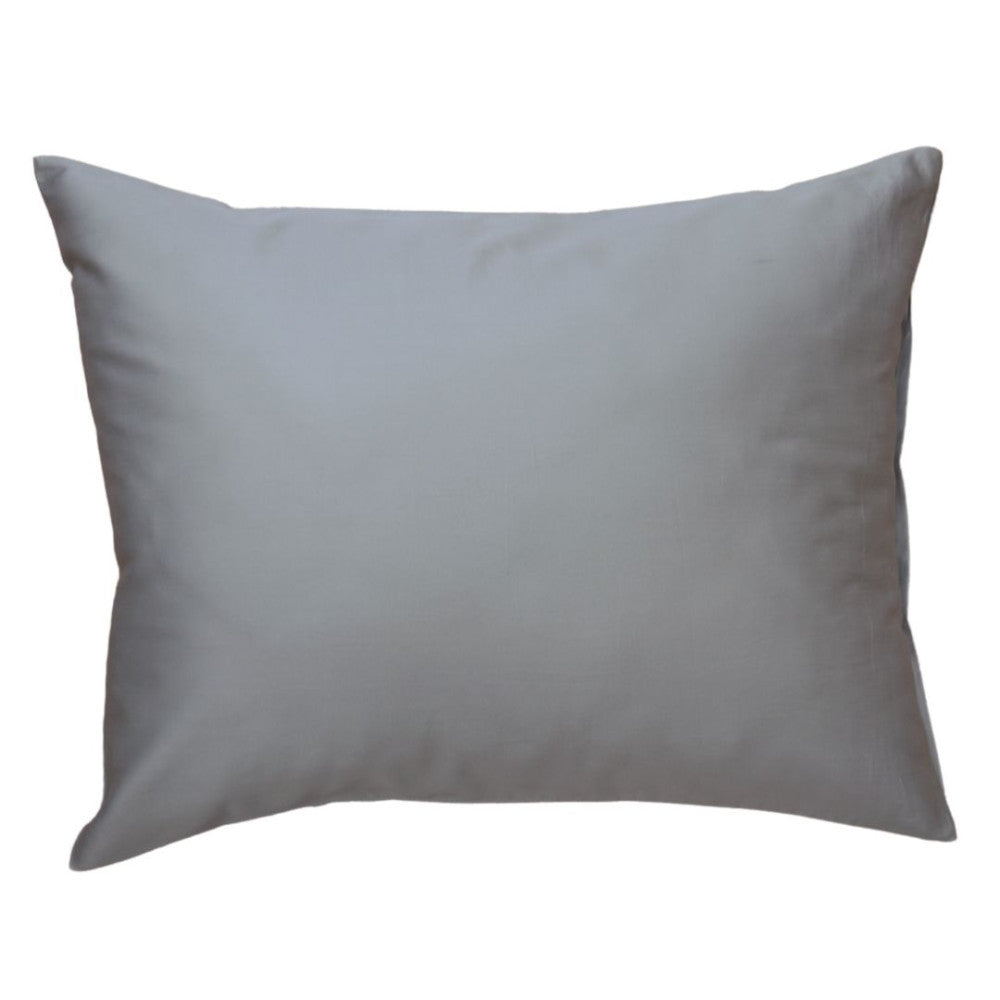 Steel grey satin pillowcase and duvet cover - TC 250