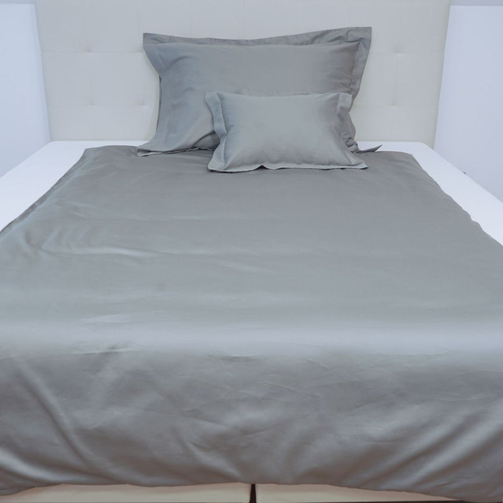 Pamutszatén kispárnahuzat angol széllel - Acél szürke - TC 250