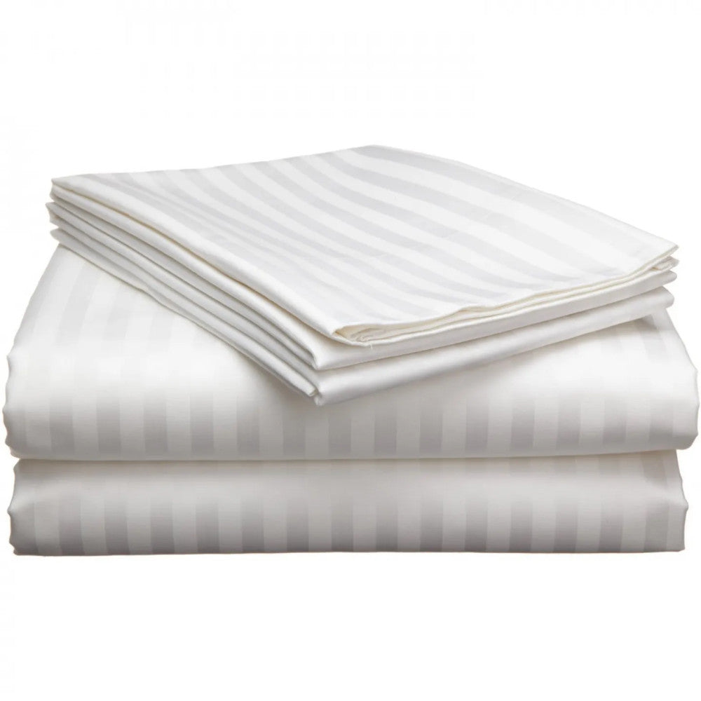 Hotel damask striped duvet cover – 100% Cotton - zippered - 130 gr/m2 - packaged