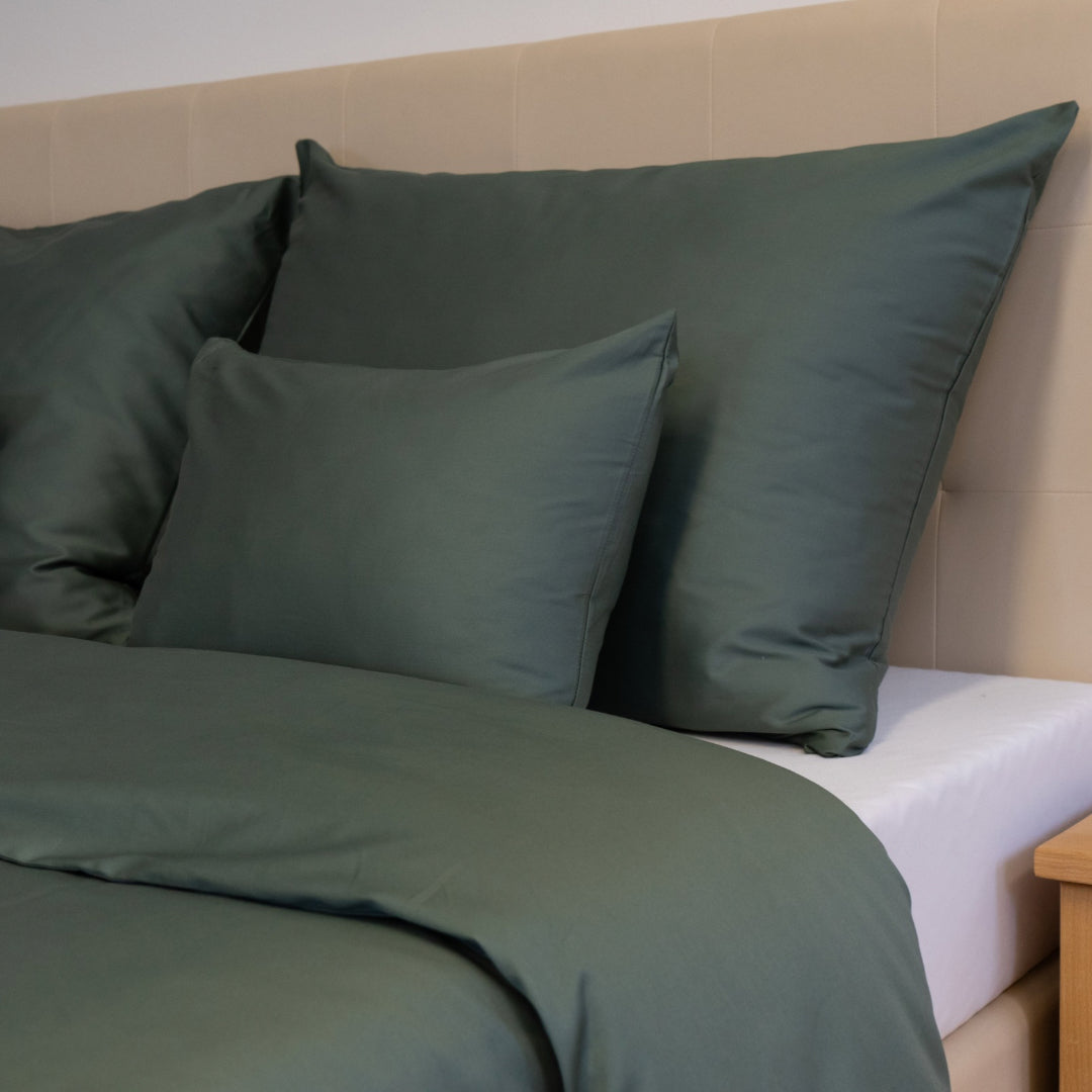 Olivazöld egyszínű szatén ágyneműhuzat garnitúra - TC 300