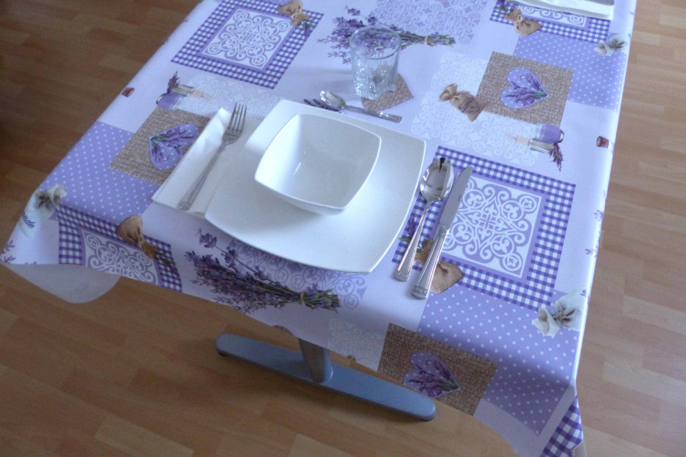 Wachstuch-Tischdecke - Premium-Qualität! - Lavendel