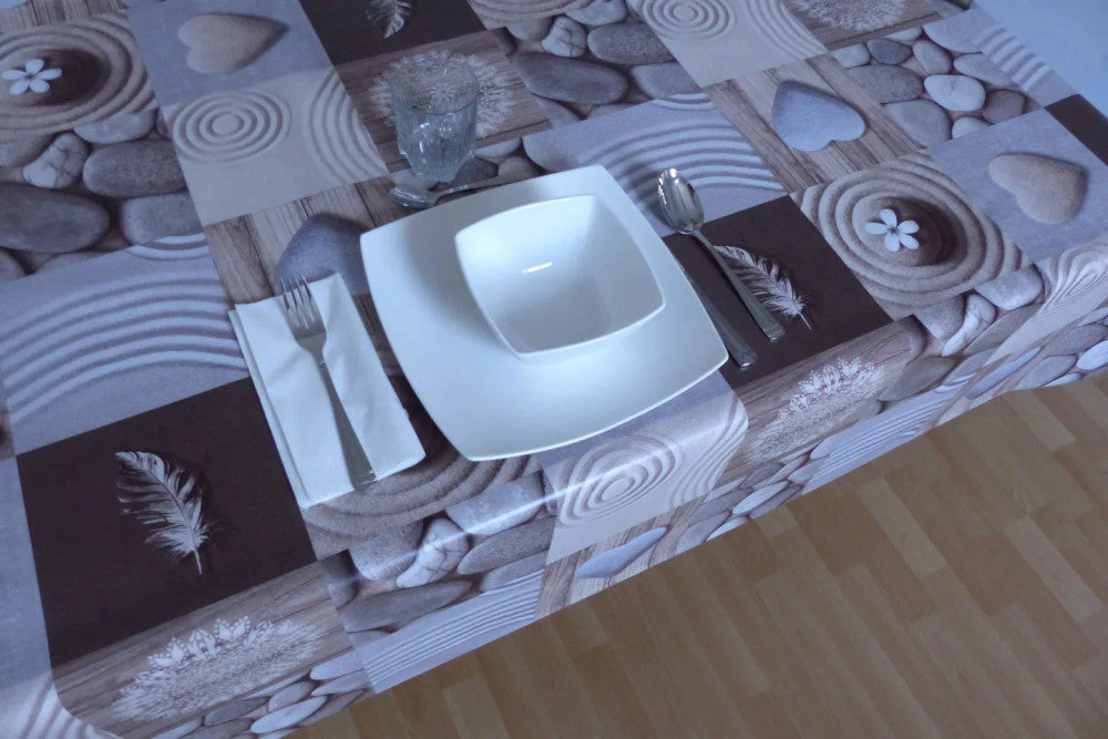 Oilcloth tablecloth - Premium quality! - Sand brown