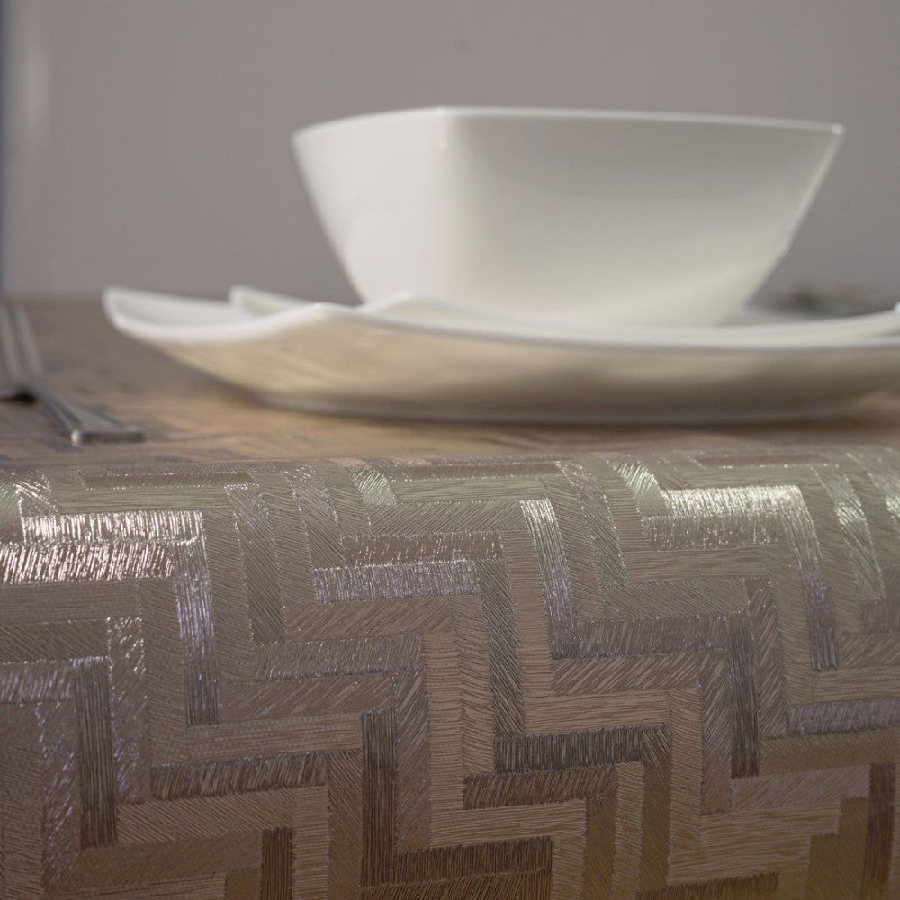 Gold-Wachstuch-Tischdecke - Premium-Qualität - Goldfarbe