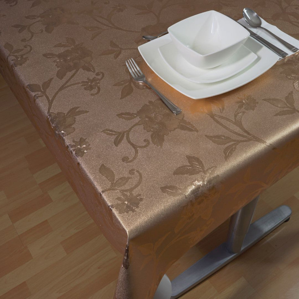 Gold-Oilcloth Tablecloth - Premium Quality! - Rose Gold Color