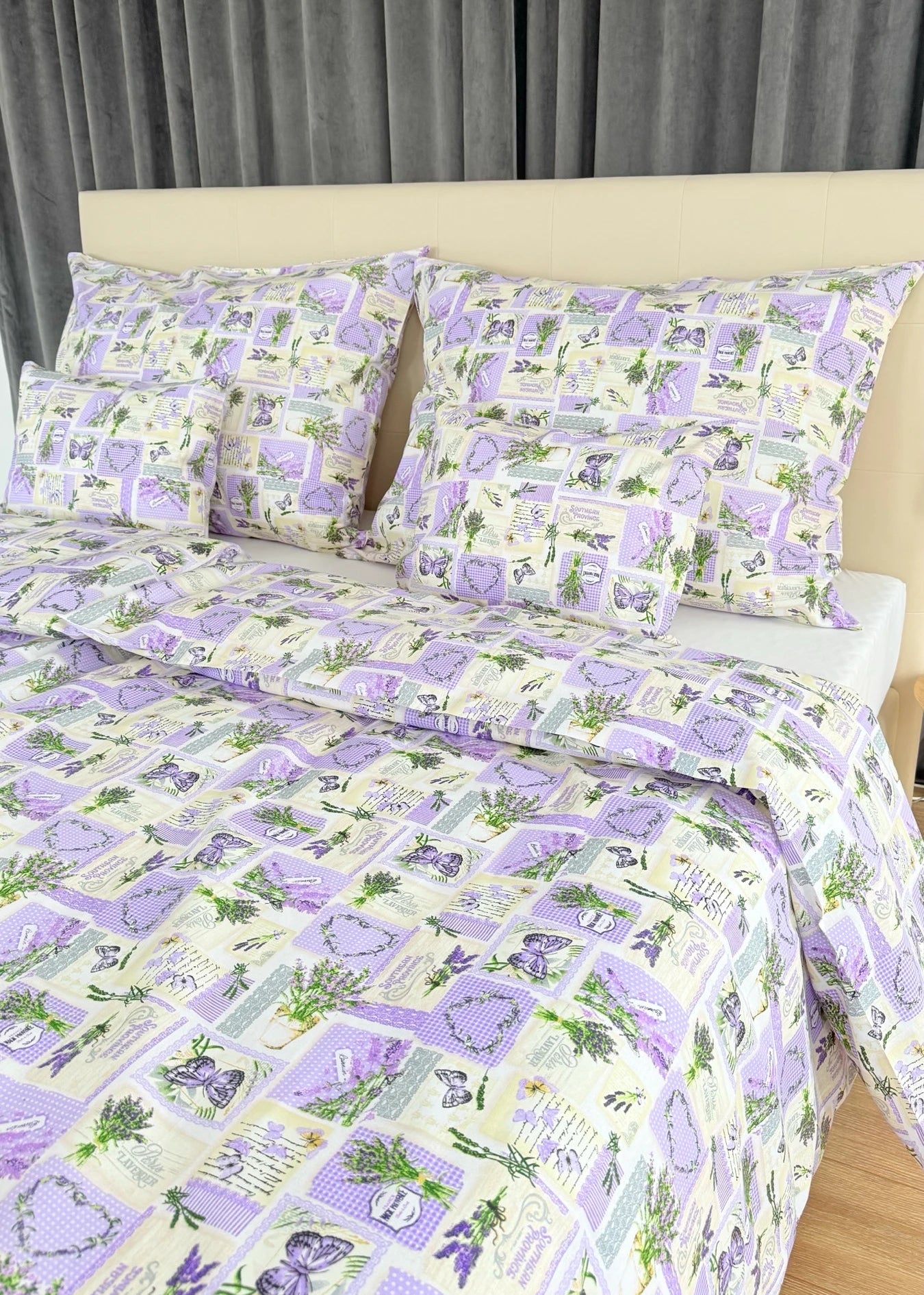 Cotton bed linen set - Blue circles
