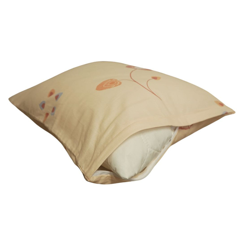 Pamut kispárnahuzat - Púder virágos